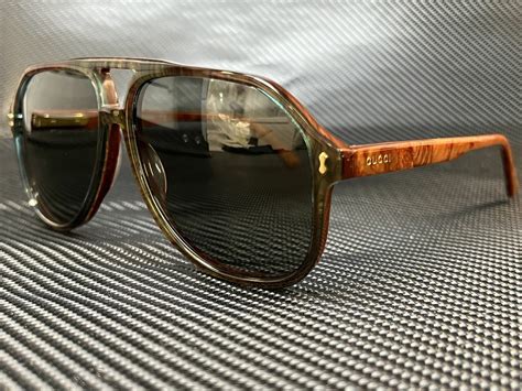 gucci gg1042s 003 brown aviator 60 mm men s sunglasses 889652353074 ebay