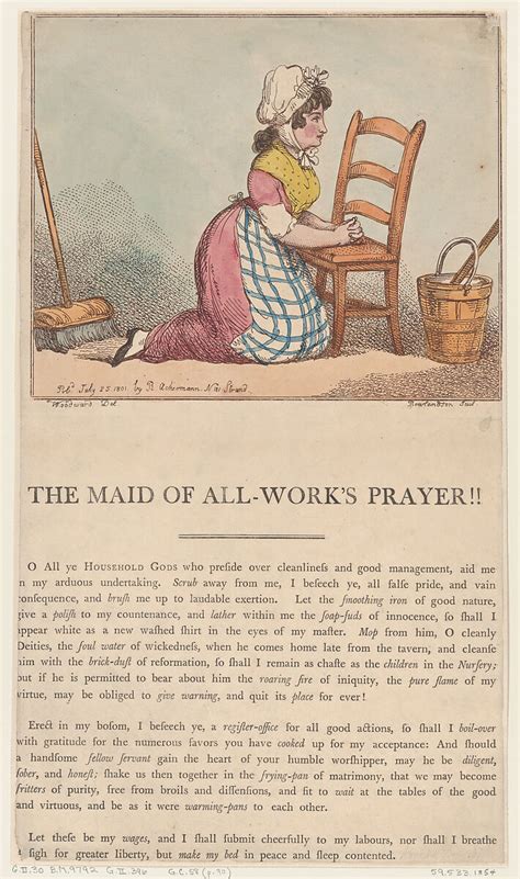 Thomas Rowlandson The Maid Of All Work S Prayer The Metropolitan