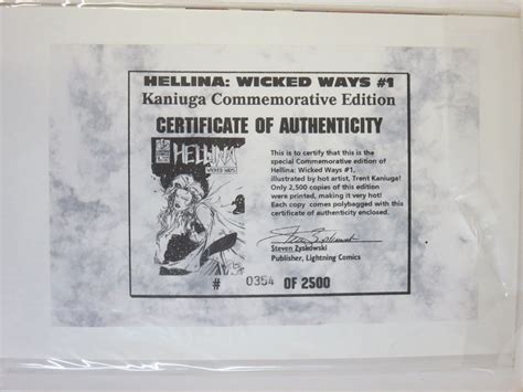 Hellina Wicked Ways 1b Lightning Comics Limited W Coa Bad Girl