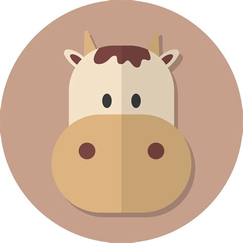 Cow Face Icon Cute Animal Icon In Circle 20647511 Png