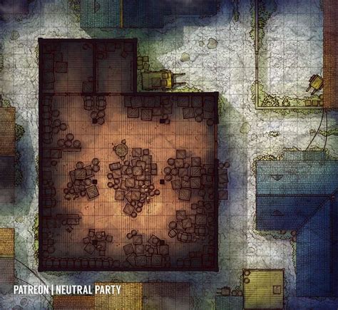 Cluttered Warehouse Battlemaps Fantasy City Map Dnd World Map