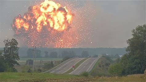 Spectacular Ammo Dump Blast Caught On Camera World News Sky News