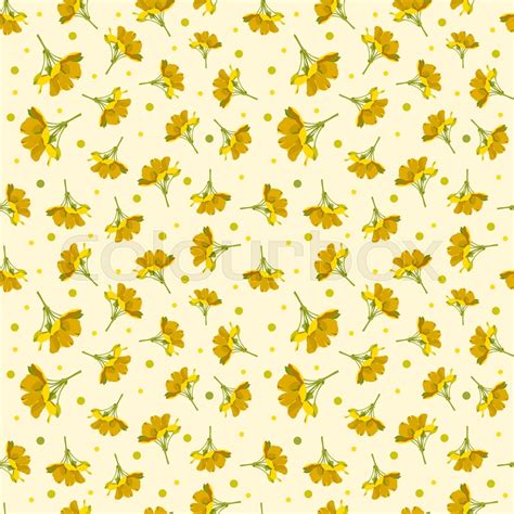 Maybe you would like to learn more about one of these? Seamless cute floral pattern. Yellow ... | Stock Vector ...