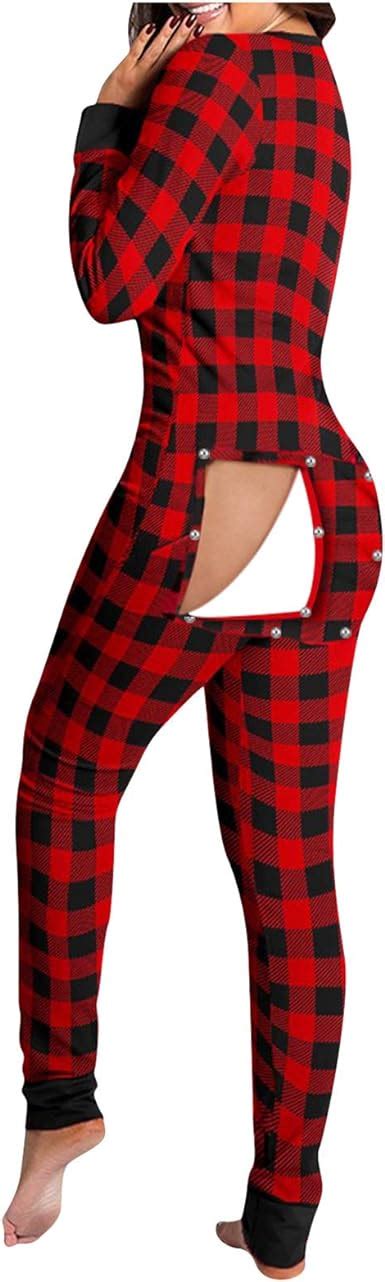Buy Hgwxx7 Womens Pajamas Set Buttons Down Plaid Cow Print Romper Jumpsuit Plus Size Functional