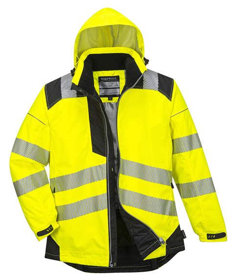 Portwest Mens Pw3 Vision High Visibility Rain Jacket — Iwantworkwear