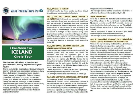 Velca Travel And Tours Inc Iceland Escorted Tour 2020