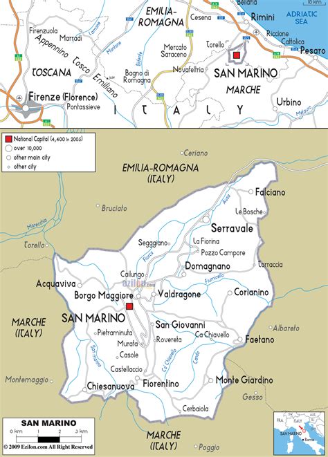 Administrative divisions map of san marino. Detailed Clear Large Road Map of San Marino - Ezilon Maps