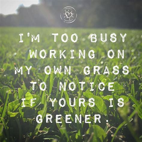 Focus On Your Own Lawn The Grass Is Always Greener Where You Water It