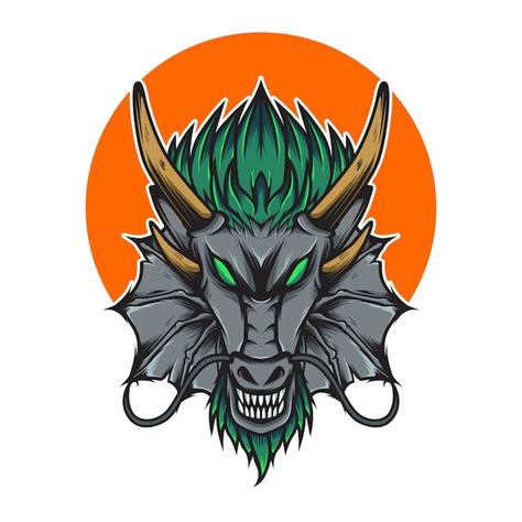 Premium Vector Angry Dragon Head Illustration