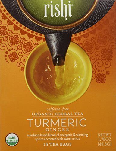 Rishi Tea Turmeric Ginger Tea Organic Caffeine Free Herbal Tea Sachet