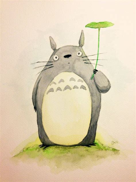 Totoro Original Watercolour Painting Original Watercolor Painting