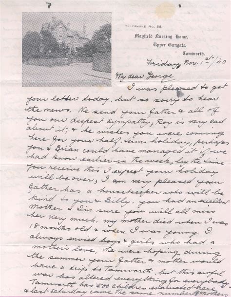 George An Evacuees Story Letter From Nurse Field To George