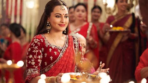 Sonakshi Sinhas Red Sari From Kalank Is Ideal For Your Pre Wedding Puja