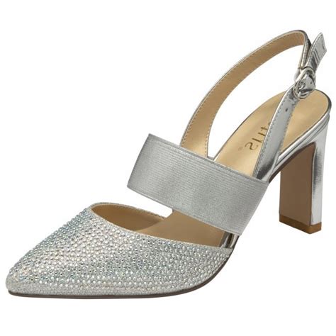 joie silver and diamante ladies sling back shoes