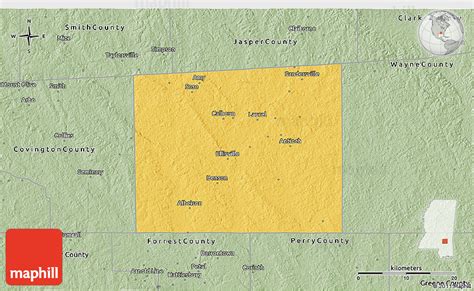 Savanna Style 3d Map Of Jones County