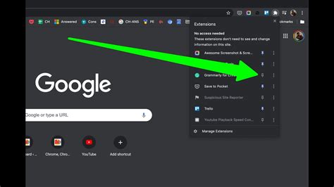 How To Pin And Unpin Extensions From The Chrome Toolbar Youtube