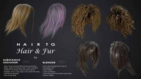 Artstation Hairtg Hair And Fur 27 Resources Blender Hair Hair