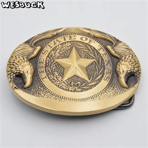 Wesbuck Brand Solid Brass Buckle Western Cowboy Belt Buckle With Oval