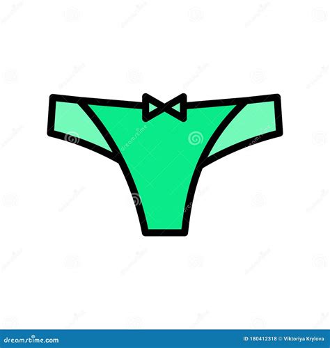 Female Panties Vector Icon In Flat Style Isolated On White Background