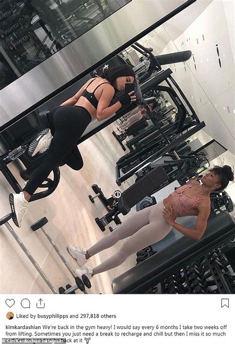 kim kardashian shows off toned figure in black sports bra and leggings kim kardashian workout