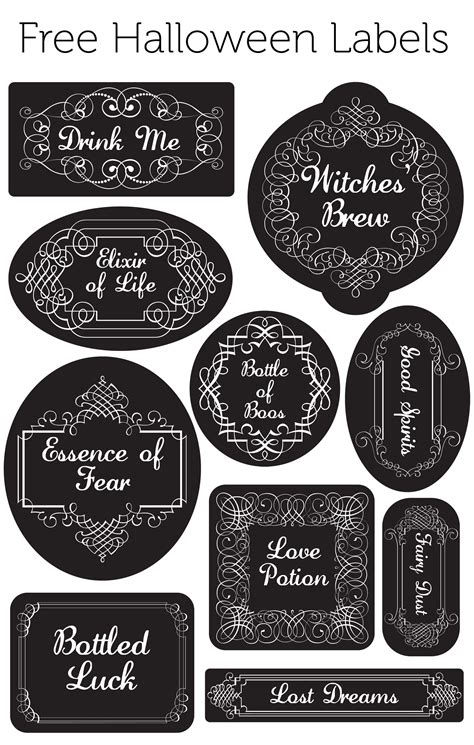 Free Halloween Labels For Jars Glasses Anything You Want