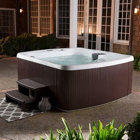 Lifesmart Spas Person Jet Rectangular Plug And Play Hot Tub With Ozonator In Espresso