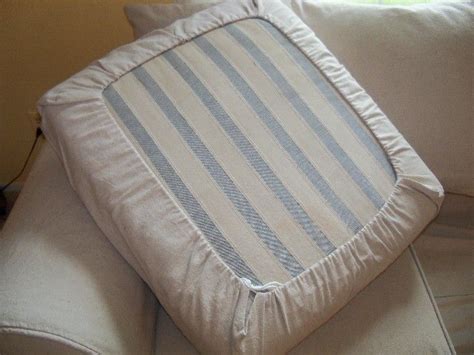 Add a stylish touch to your couch or chair with decorative cushion covers. Easy DIY Drawstring Seat Cushion Cover | Cushions on sofa ...