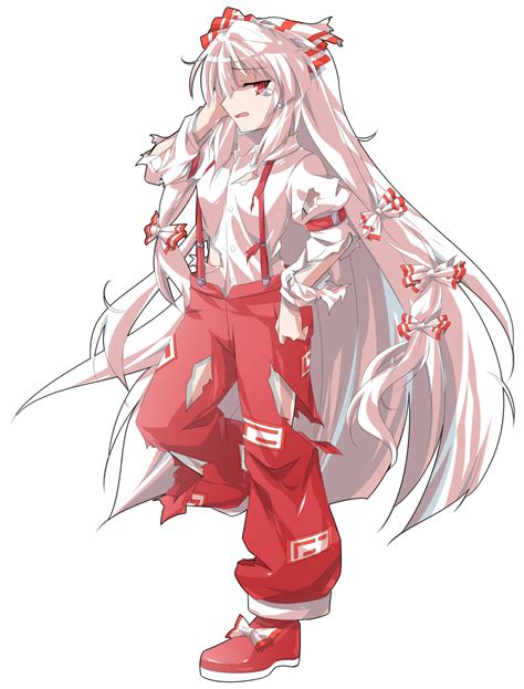 Dairi Fujiwara No Mokou Touhou Highres 1girl Baggy Pants Bow