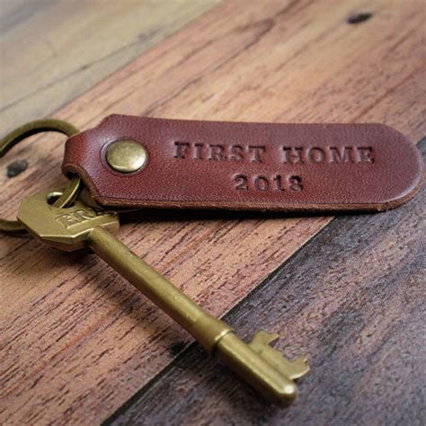 Personalised Italian Leather Key Fob By Hide And Home