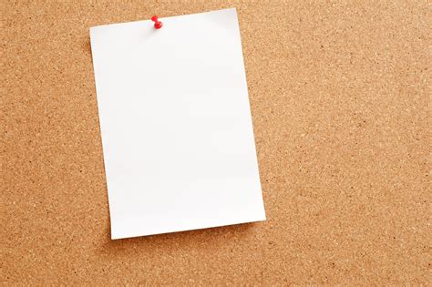 Free Image Of Empty White Paper Pinned On Cork Board Freebiephotography