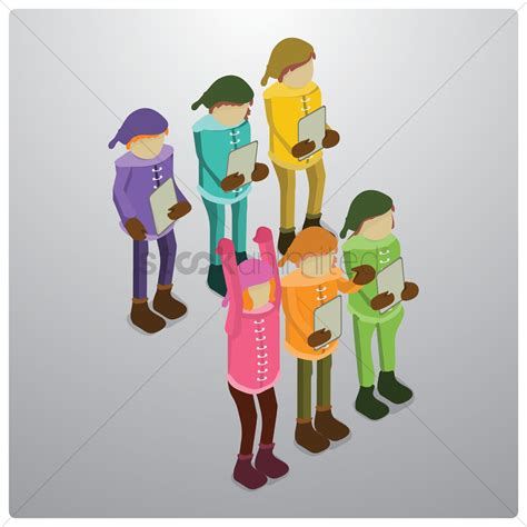 Students Holding Notes Vector Image 1570463 Stockunlimited