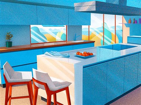 Kitchen Interior 2d Flat Animation Kitchen Interior Interior Design