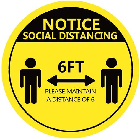 Social Distancing Floor Sign 12 Inch Floor Sticker Please Keep 6 Feet