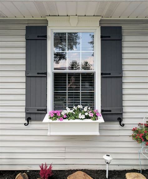 Board N Batten Shutters With Window Box On Ohio Home Architectural