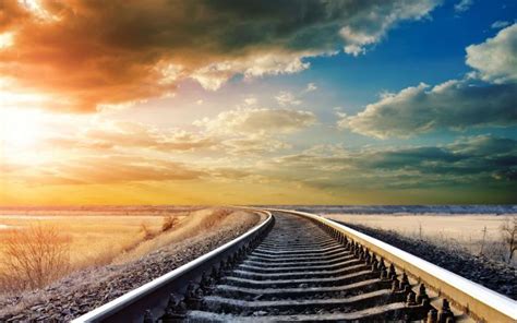 Free Download Lights Trains Railroad Tracks Hd Background Wallpaper Hd
