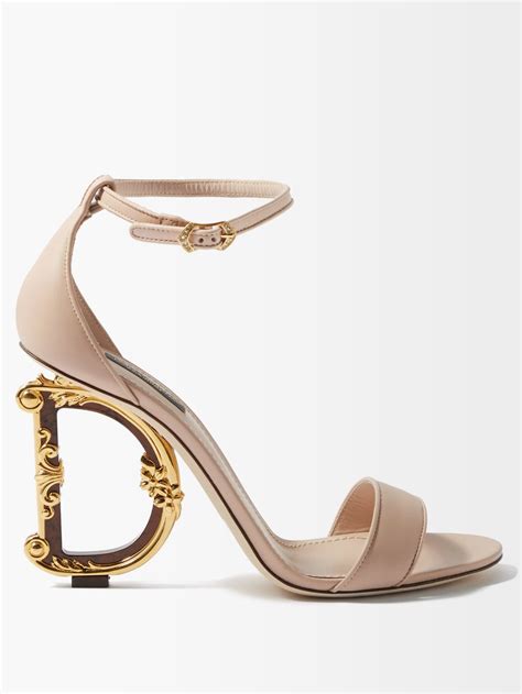 pink baroque dg leather sandals dolce and gabbana matchesfashion uk