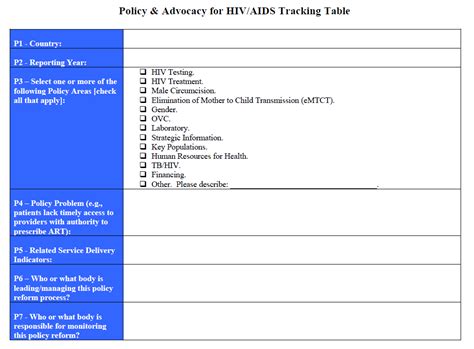 Policy Tracking Template