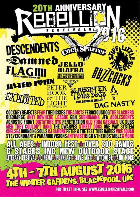 Rebellion Festival 2016 Line Up Announced Soundsphere Magazine