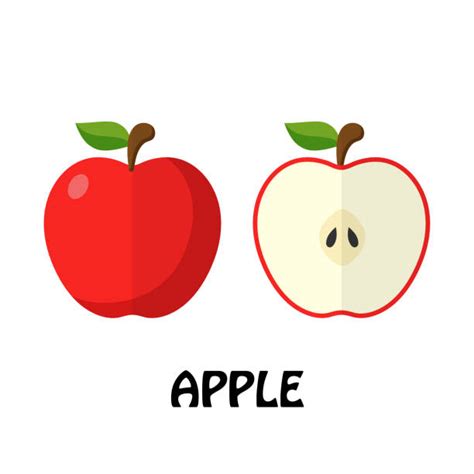 Cartoon Of Apple Cut Half Illustrations Royalty Free Vector Graphics