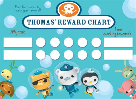 Octonauts Positive Reward Chart Personalised With By Artworkbyanti