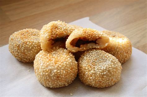 Sesame Balls Filled With Red Bean Paste Sweet Red Bean Red Bean