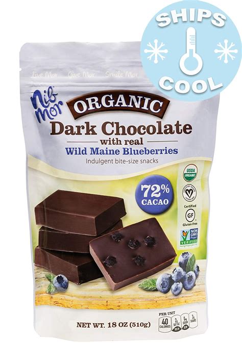 Nib Mor Organic Dark Chocolate Pieces With 72 Cacao Wild Maine
