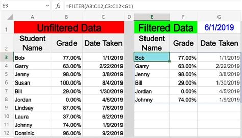 Using The Filter Function In Excel Single Or Multiple Conditions