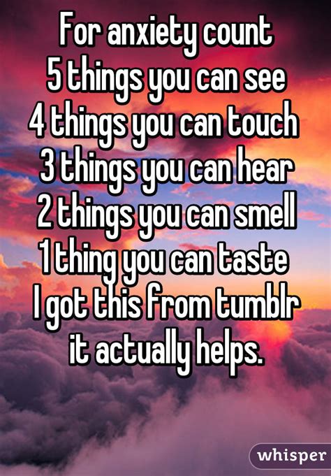 For Anxiety Count 5 Things You Can See 4 Things You Can Touch 3 Things