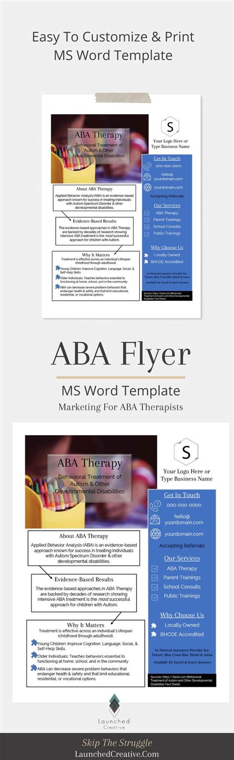 Aba Therapy Flyer Ms Word Editable File Launched Creative Designs