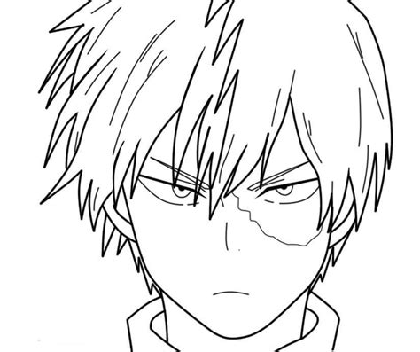 Todoroki Shoto Irritado Para Colorir Imprimir E Desenhar Colorir Me