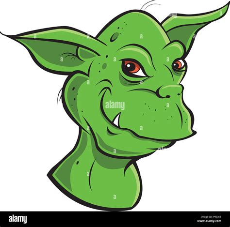 Cartoon Vector Illustration Of A Green Goblin Stock Vector Image And Art