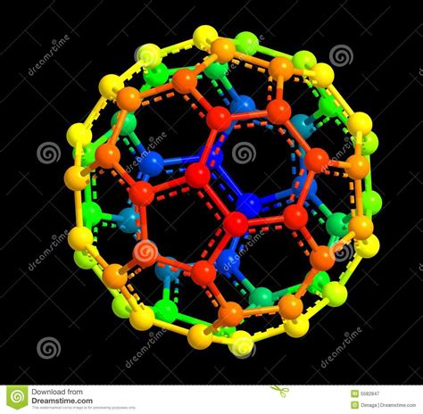Fullerene Molecular Structure Stock Illustration Illustration Of