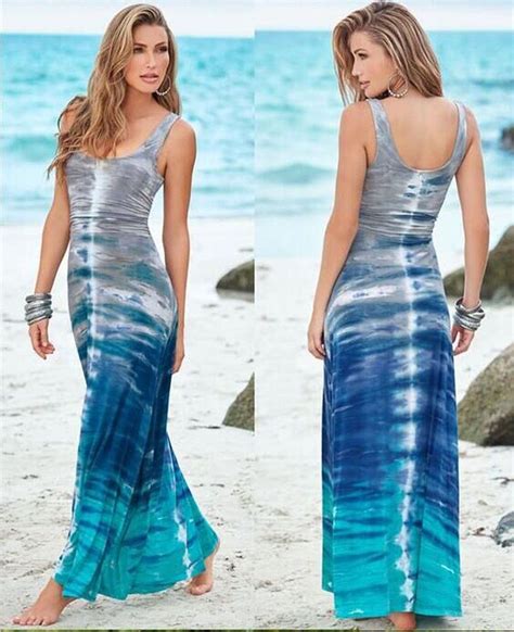 Blue Beach Dress Printed Beach Dresses Long Beach Dress Boho Summer