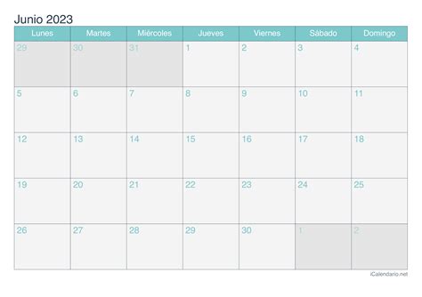 Calendario Junio En Word Excel Y Pdf Calendarpedia Riset